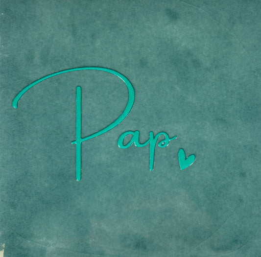 Quote tegeltje 'pap' (fijn) zeegroen/turquoise