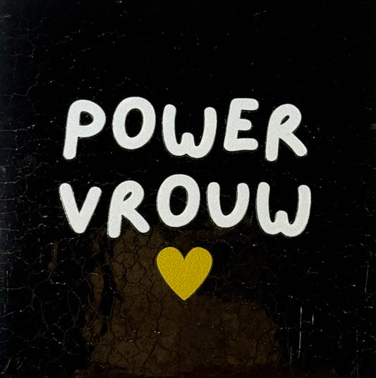 Quote tegeltje 'powervrouw' goud/creme(goud)