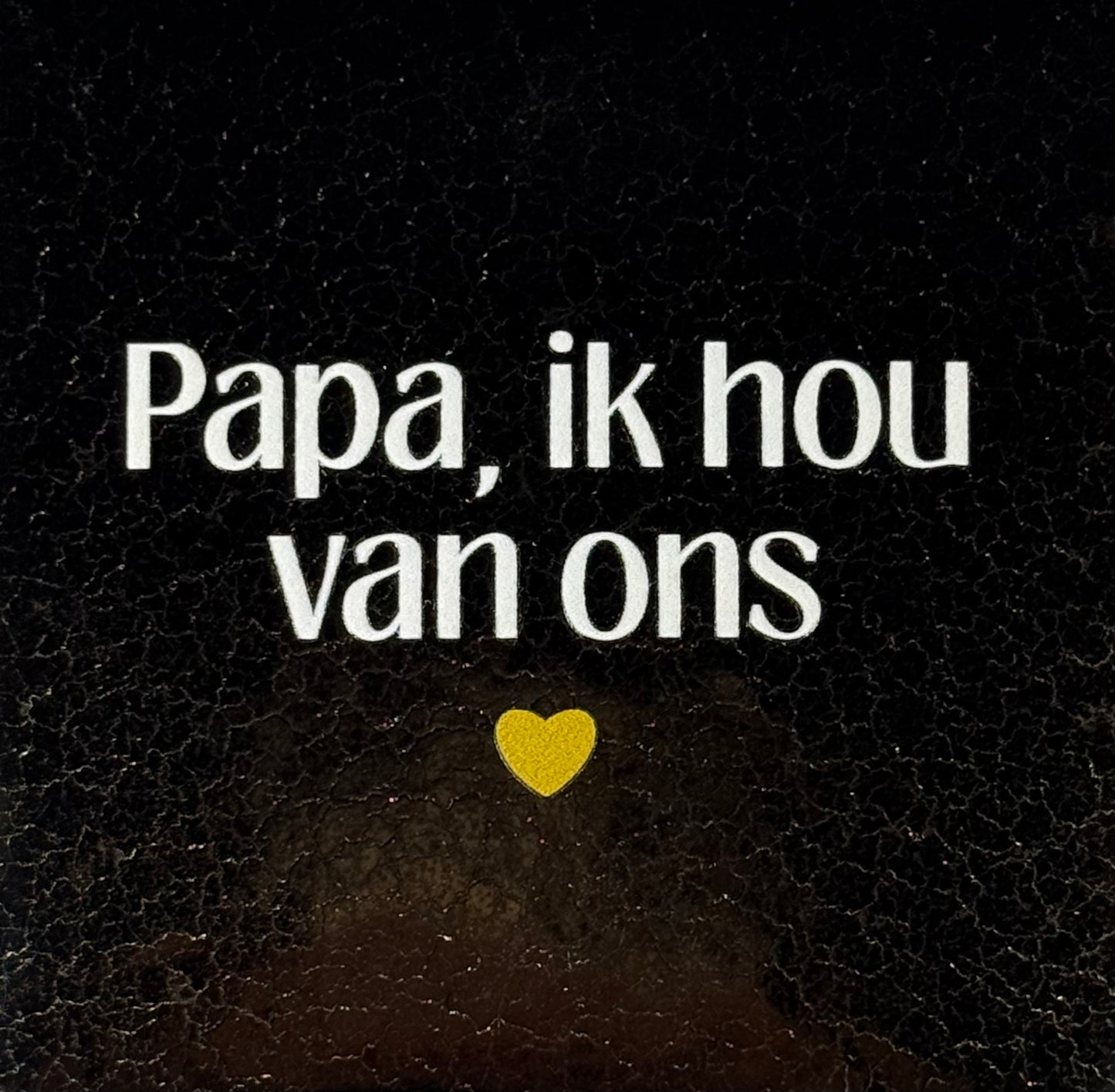 Quote tegeltje 'papa ik hou van ons' goud/creme(goud)