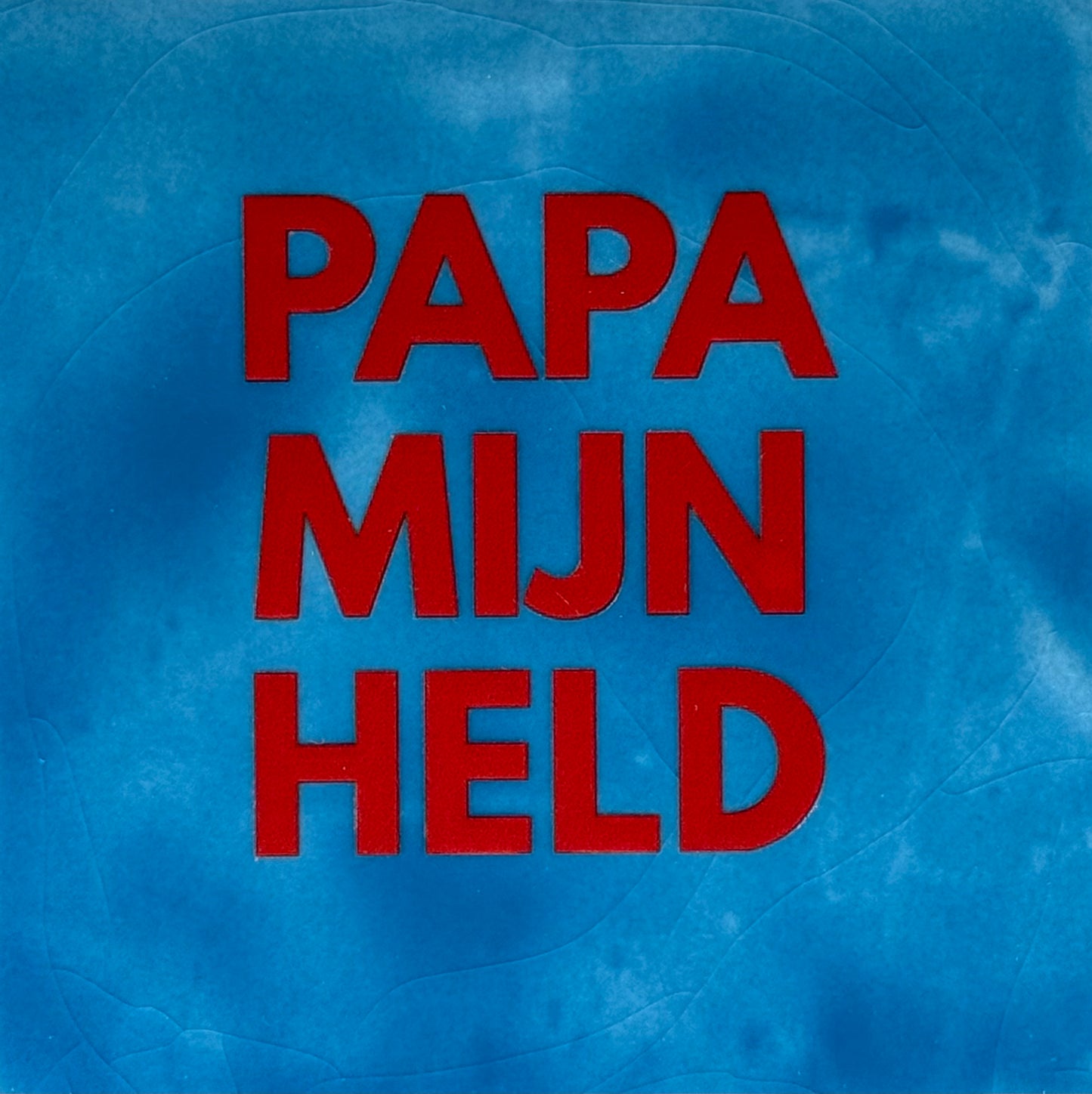 Quote tegeltje 'papa mijn held' lichtblauw/rood