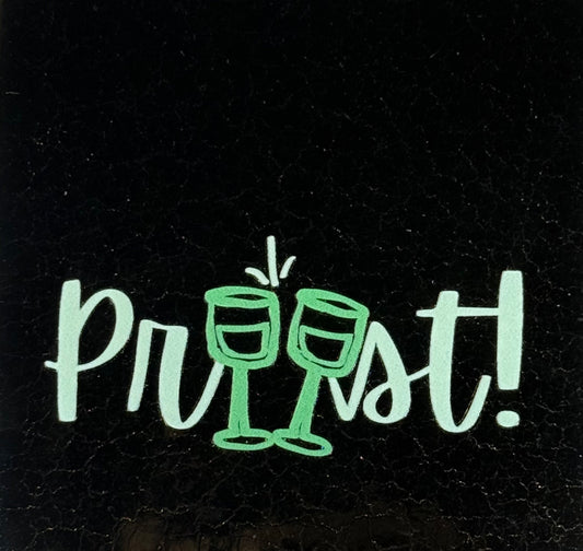 Quote tegeltje 'proost! glazen' goud/lichtgroen(mint)