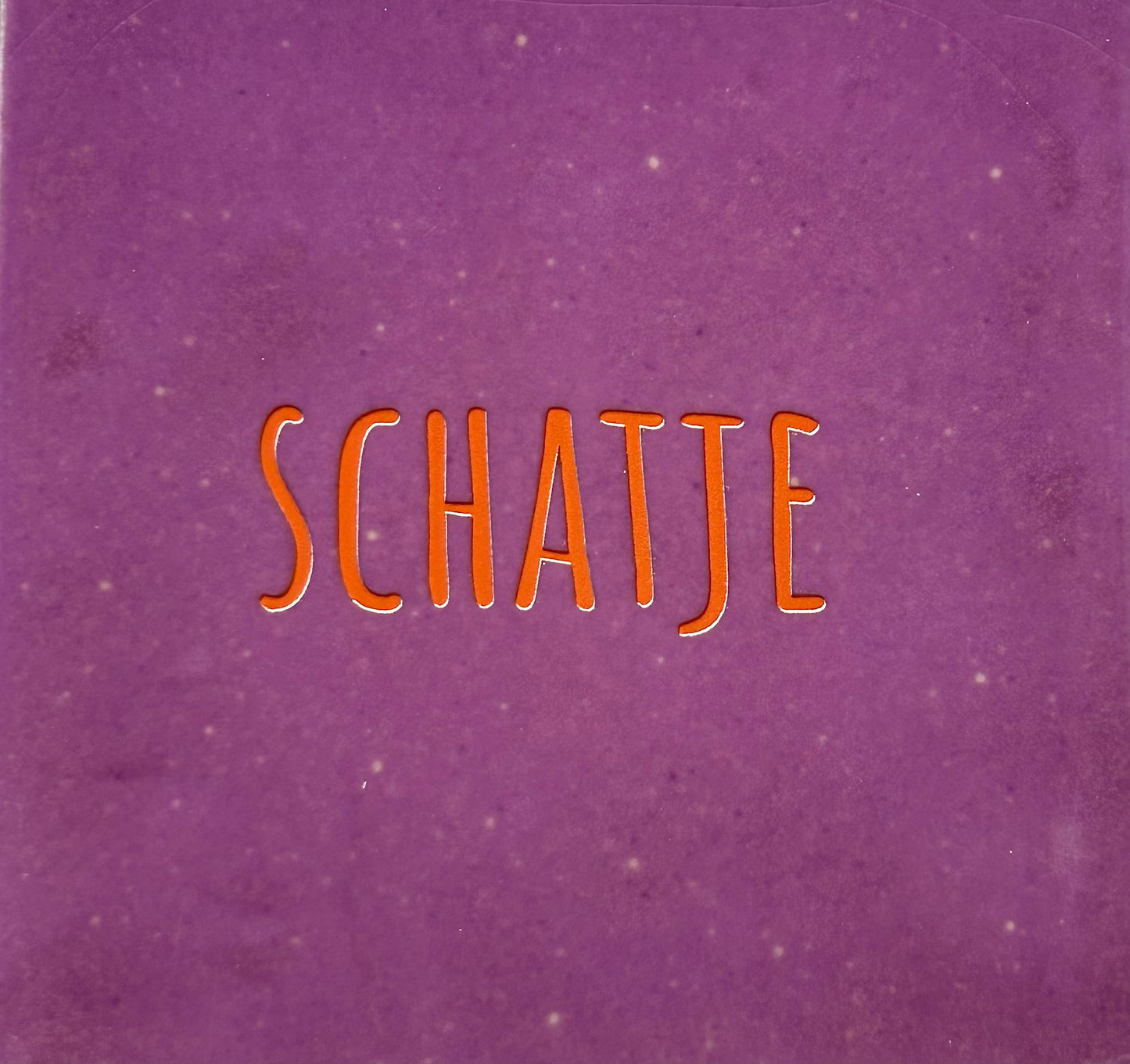 Quote tegeltje 'Schatje' lila/oranje