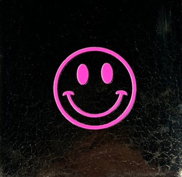 Quote tegeltje 'smiley' goud/roze