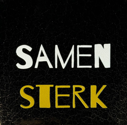 Quote tegeltje 'samen sterk' goud/creme (goud)
