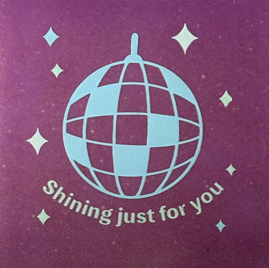 Quote tegeltje 'shining just for you' lila/combi 3