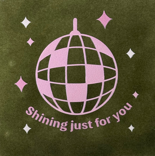 Quote tegeltje 'shining just for you' olijf/combi 2