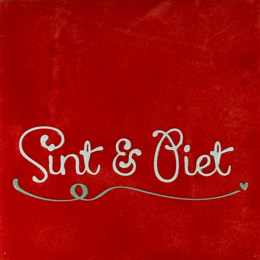 Quote tegeltje 'sint en piet' rood/lichtgroen(mint)