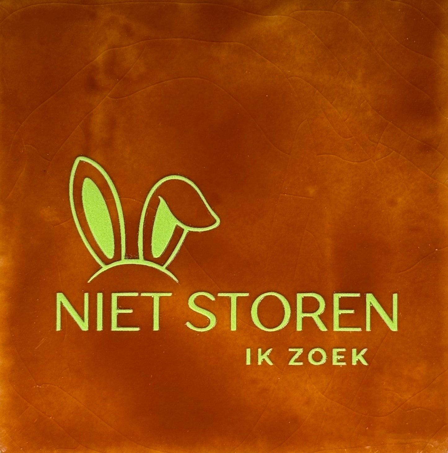 Quote tegeltje 'niet storen ik zoek' terra/lime
