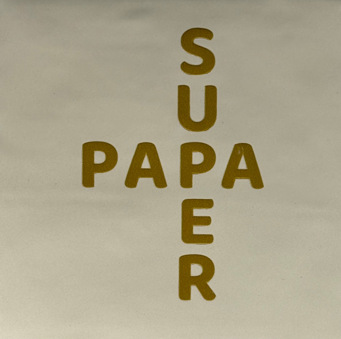 Quote tegeltje 'super papa' creme/goud
