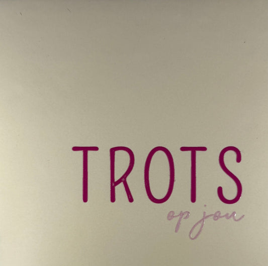Quote tegeltje 'trots op jou' creme/knalroze (warmroze)