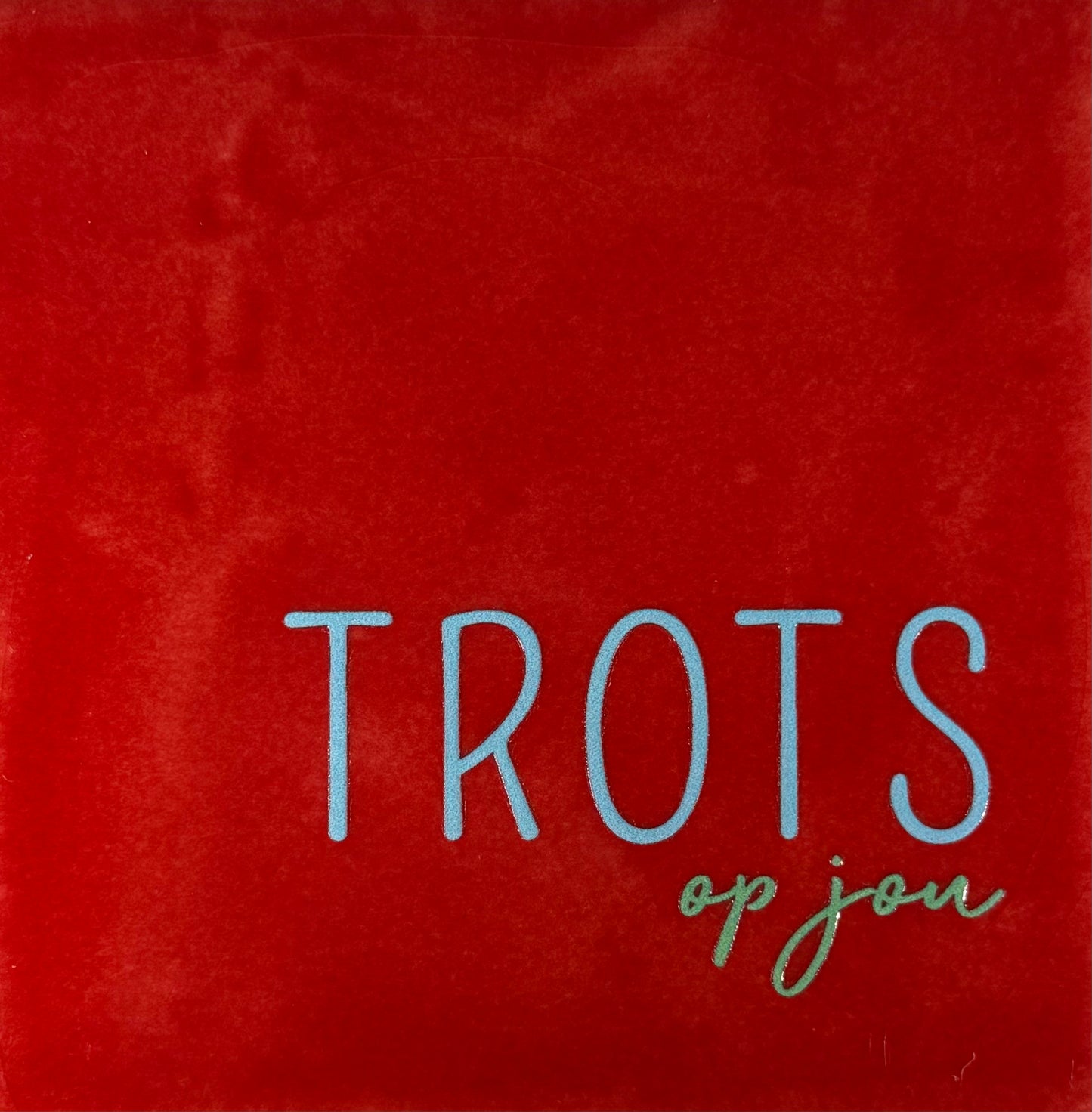 Quote tegeltje 'trots op jou' rood/warmblauw (mint)