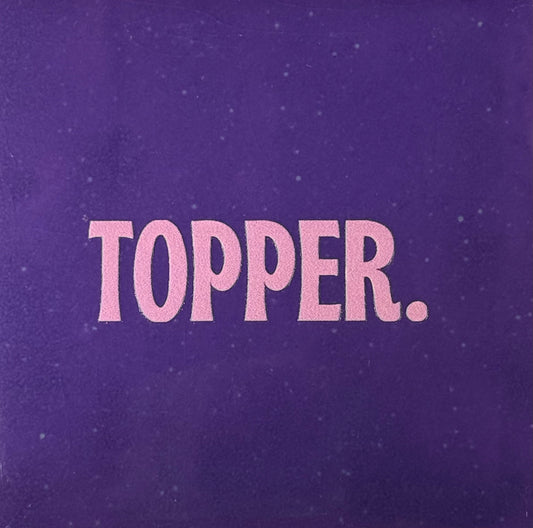 Quote tegeltje 'topper.' nieuw paars/warmroze