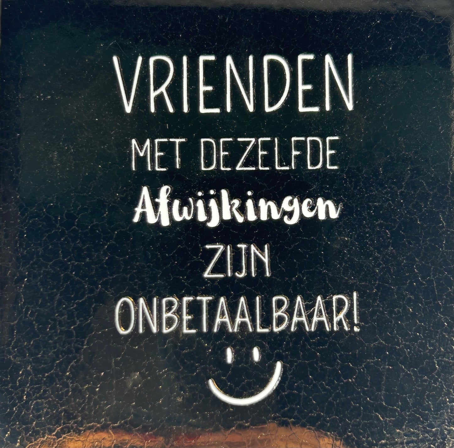 Quote tegeltje 'vrienden' goud/creme