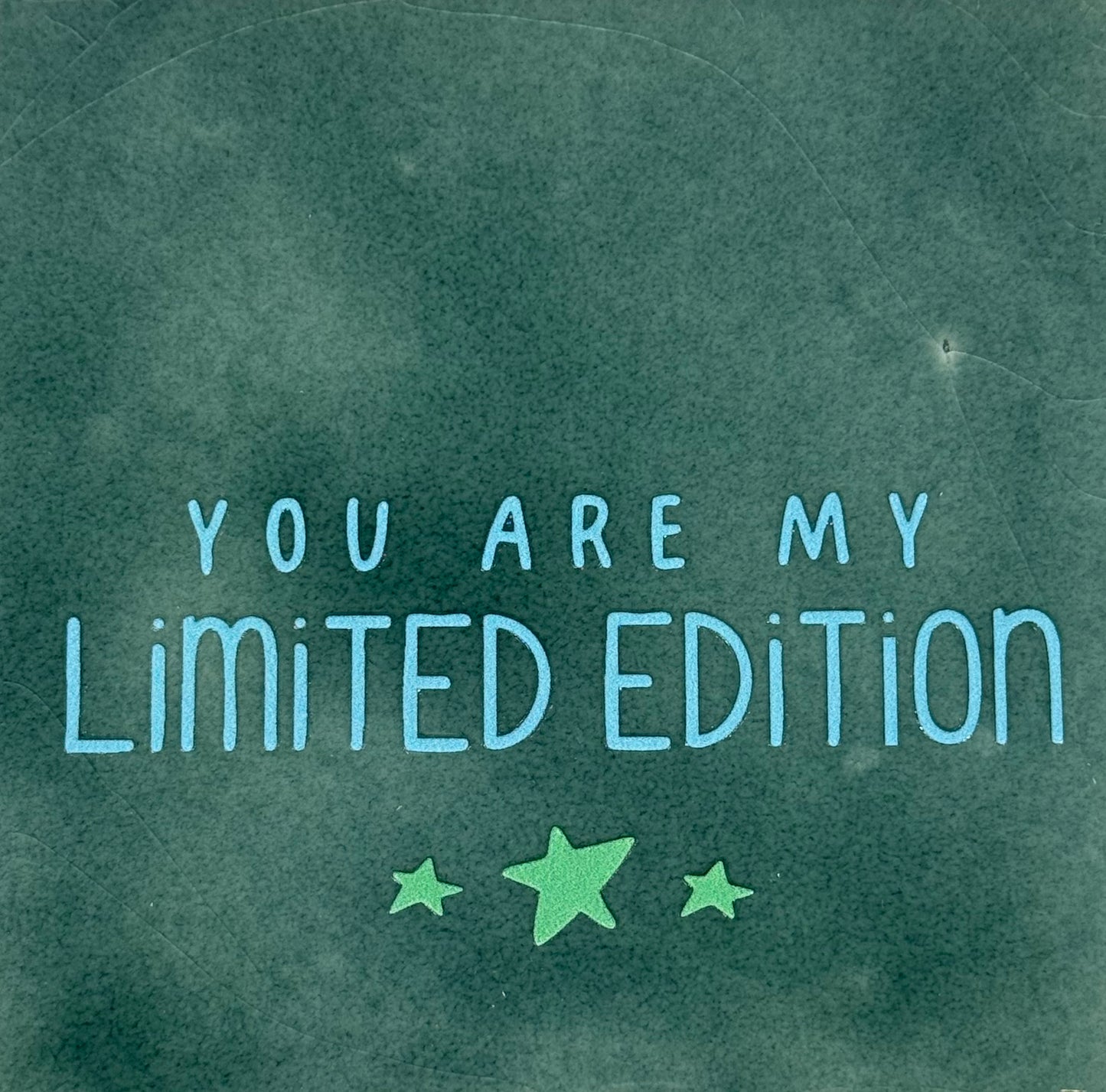 Quote tegeltje 'you are my limited edition' zeegroen/warmblauw (mint)