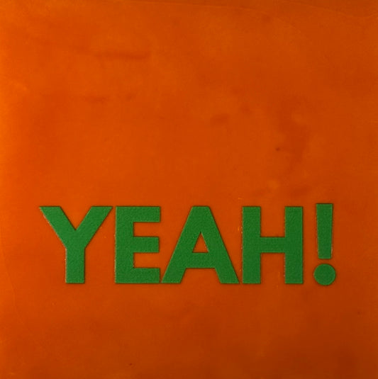 Quote tegeltje 'yeah!' oranje/knalgroen
