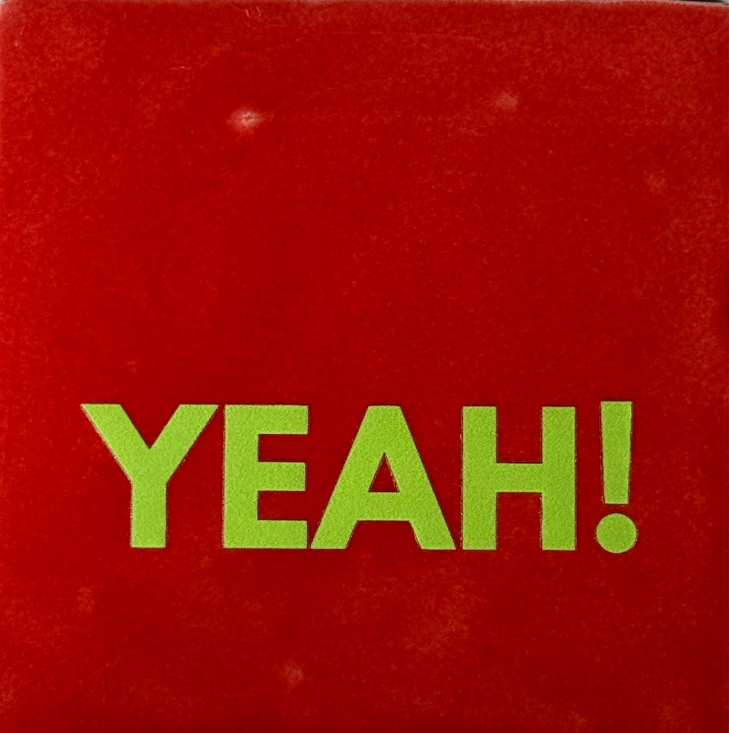 Quote tegeltje 'yeah!' rood/lime