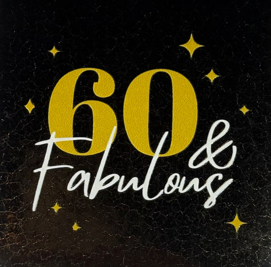 Quote tegeltje '60 & fabulous' goud/creme(goud)