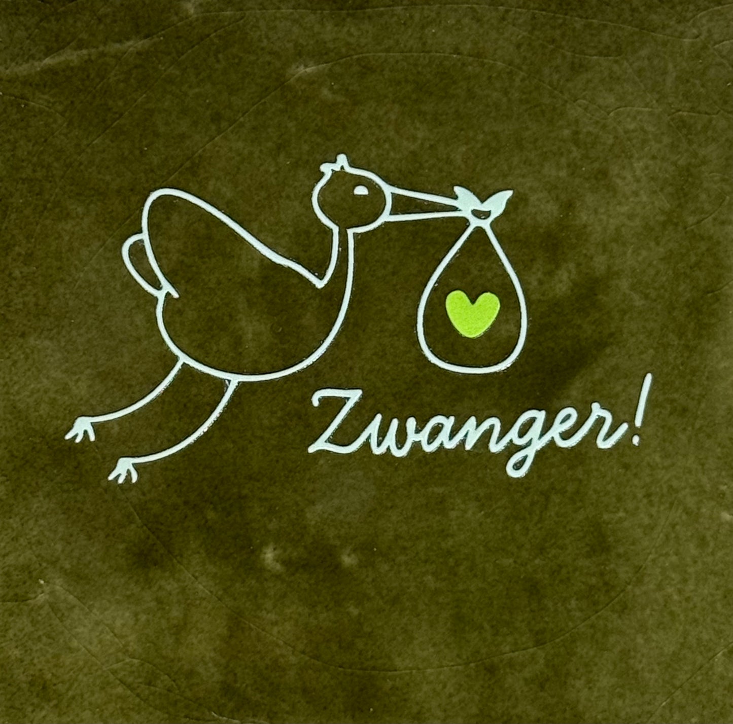 Quote tegeltje 'zwanger' olijf/lichtgroen