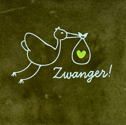 Quote tegeltje 'zwanger' olijf/lichtgroen