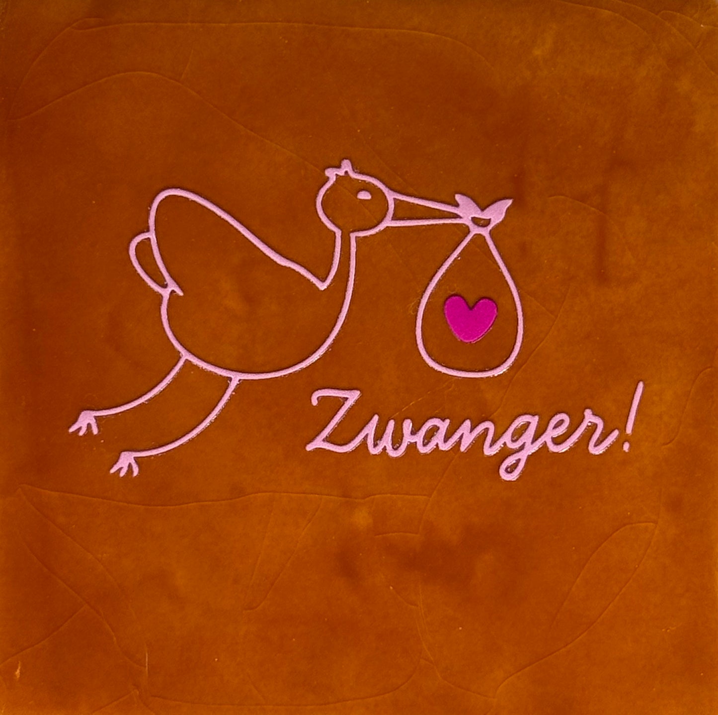 Quote tegeltje 'zwanger' terra/warmroze(knalroze)