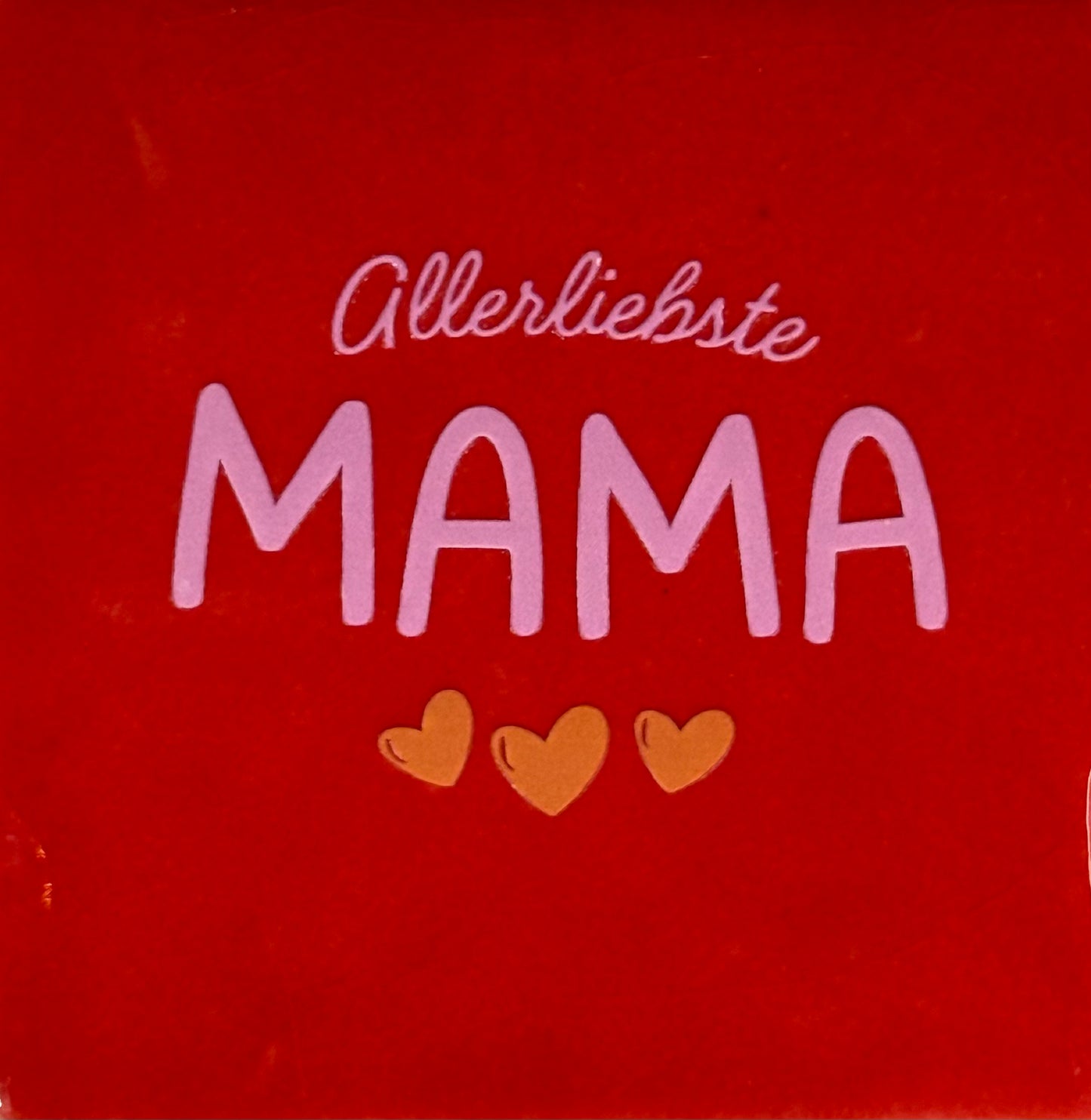 Quote tegeltje 'allerliebste Mama' rood/warmroze(oranje)
