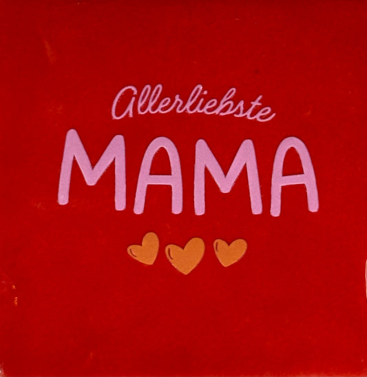 Quote tegeltje 'allerliebste Mama' rood/warmroze(oranje)