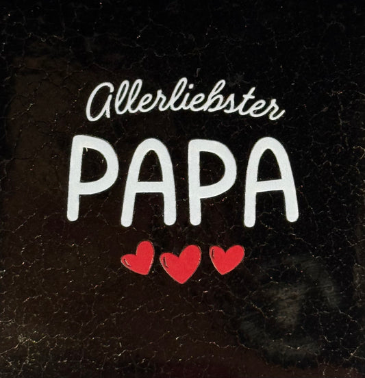 Quote tegeltje 'allerliebster Papa' goud/creme(rood)