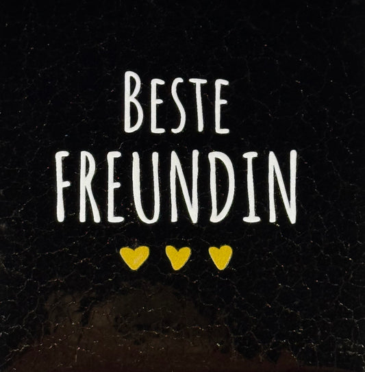 Quote tegeltje 'beste freundin' goud/creme(goud)
