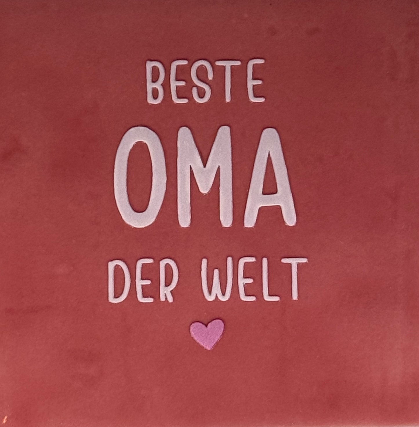 Quote tegeltje 'beste oma der welt' roze/warmroze
