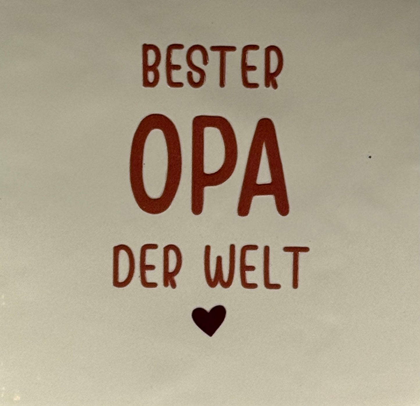 Quote tegeltje 'bester opa der welt' creme/taupe(cherry)