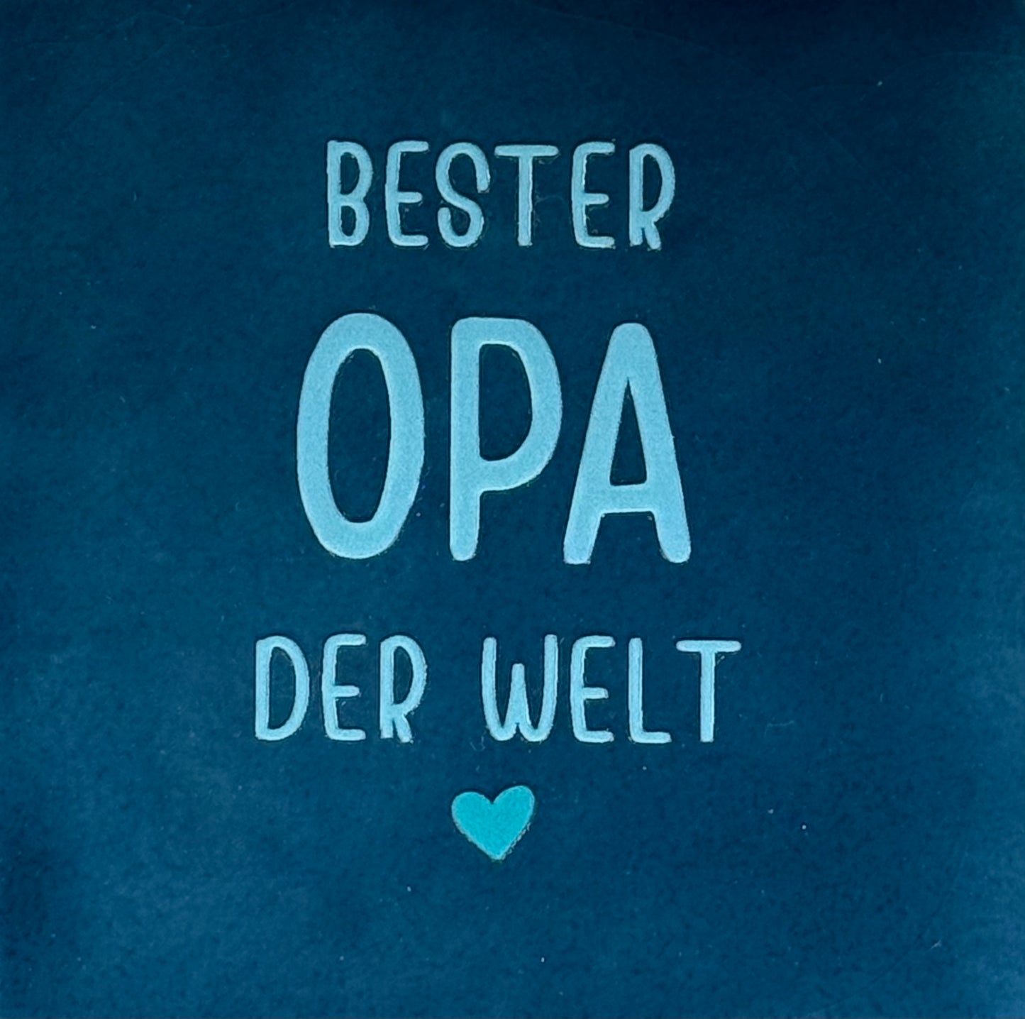 Quote tegeltje 'bester opa der welt' donkerblauw/warmblauw(turquoise)
