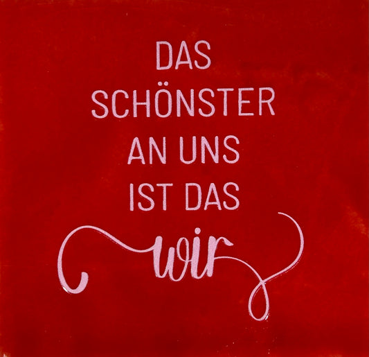 Quote tegeltje 'das schonster an uns…' rood/babyroze