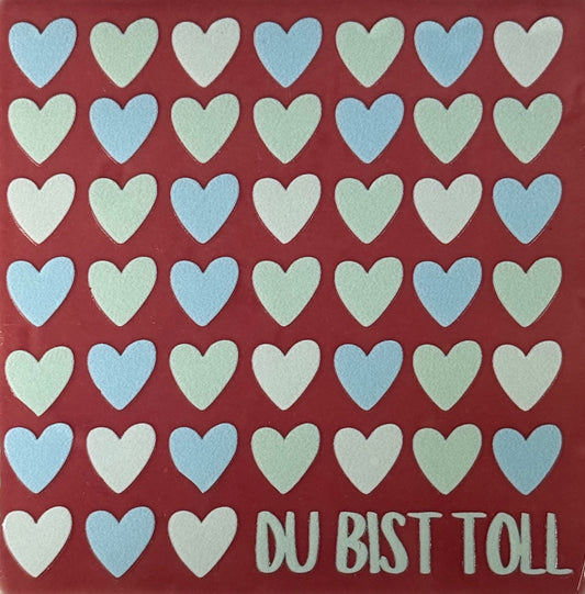 Quote tegeltje 'du bist toll' roze/combi 3