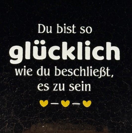 Quote tegeltje 'du bist so glücklich wie du beschließt es zu sein' goud/creme(goud)