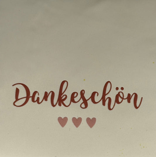 Quote tegeltje 'Dankeschön' creme/cherry(taupe)