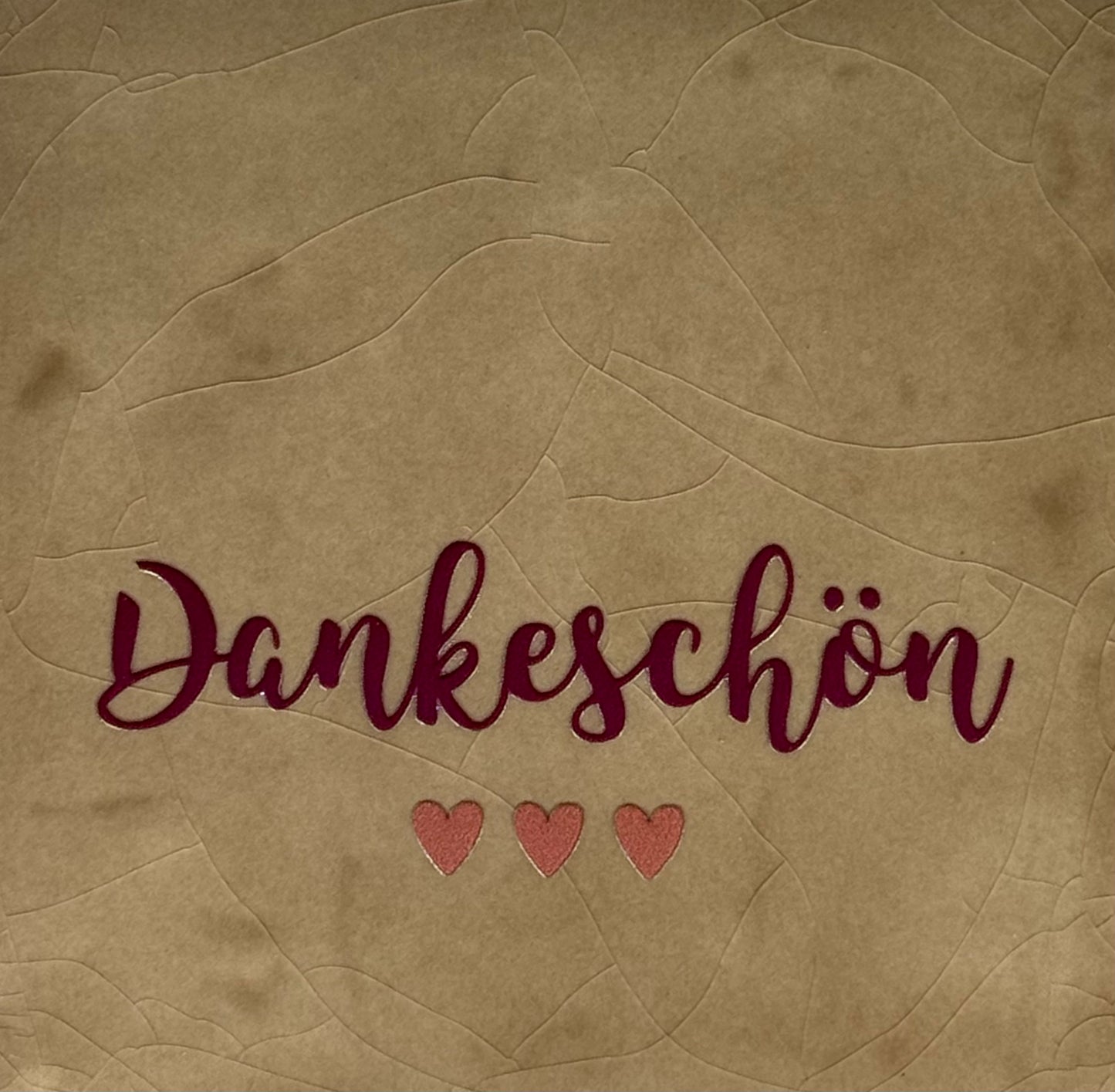 Quote tegeltje 'Dankeschön' taupe/cherry(taupe)