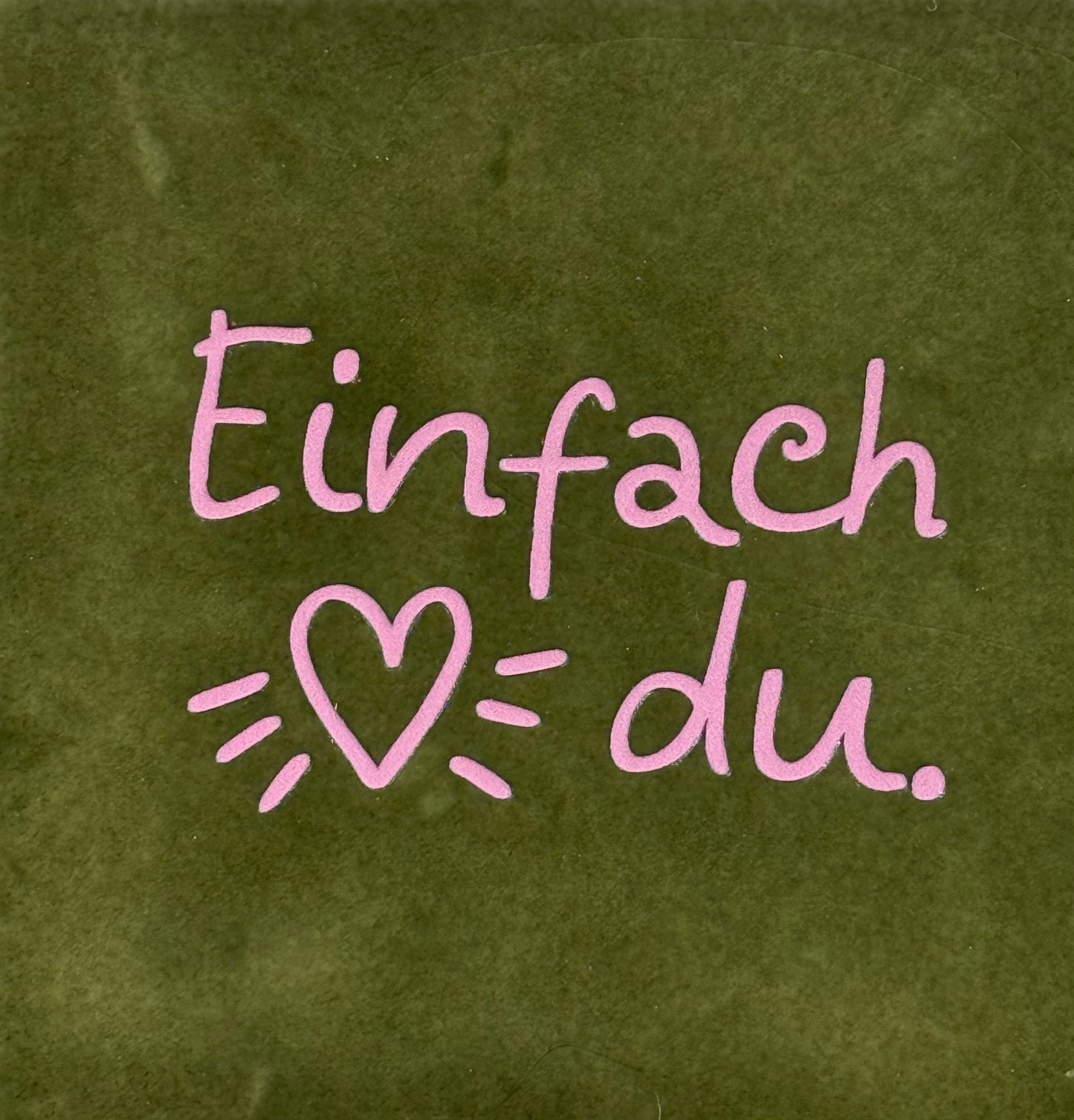 Quote tegeltje 'einfach du' olijf/warmroze