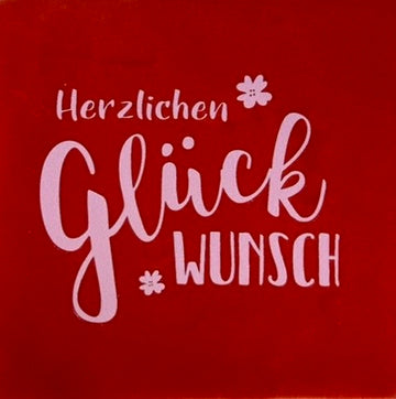Quote tegeltje 'herzlichen gluck…' rood/babyroze