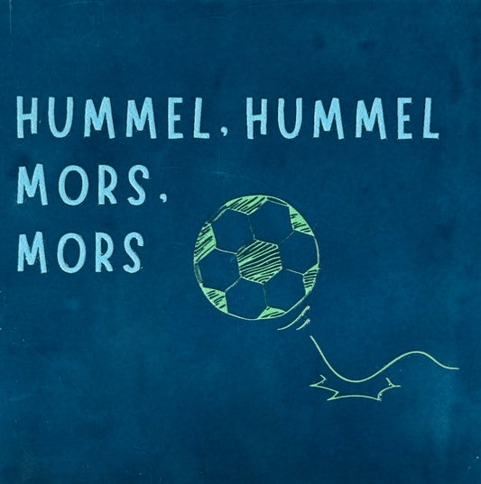 Quote tegeltje 'hummel hummel mors mors' donkerblauw/warmblauw (mint)