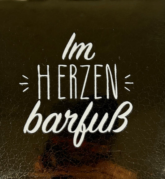Quote tegeltje 'im herzen…' goud/creme