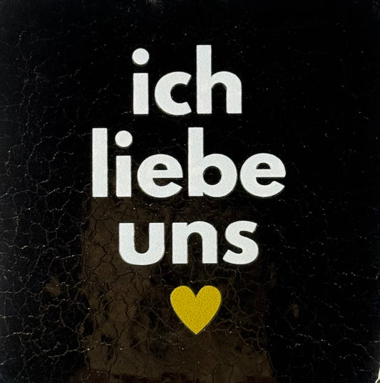Quote tegeltje 'ich liebe uns' goud/creme(goud)