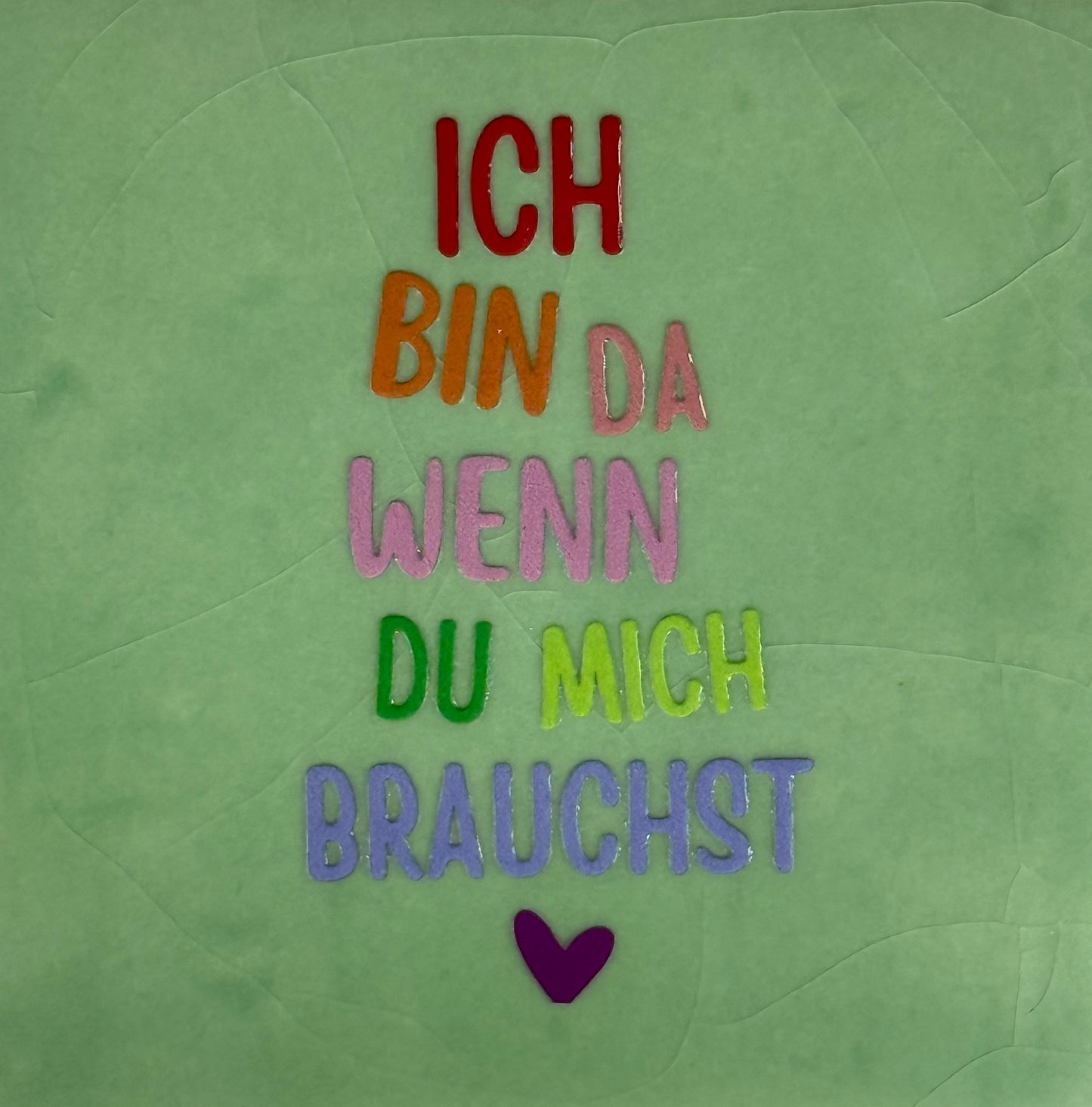 Quote tegeltje 'ich bin da wenn du mich brauchst' mint/multi