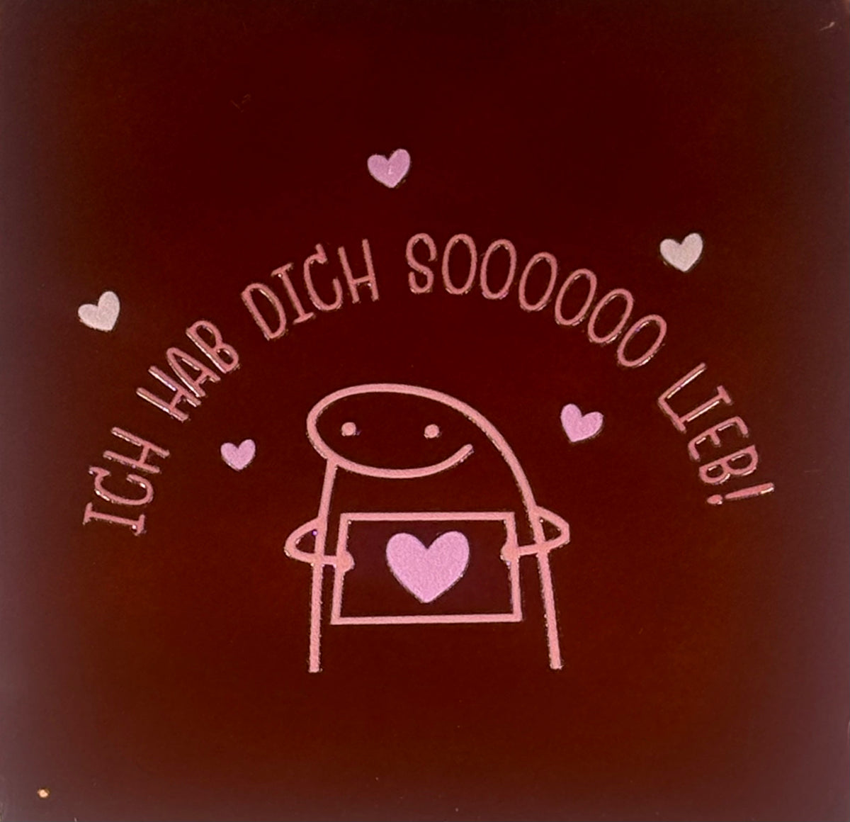 Quote tegeltje 'ich hab dich sooooo lieb' kastanje/combi 6