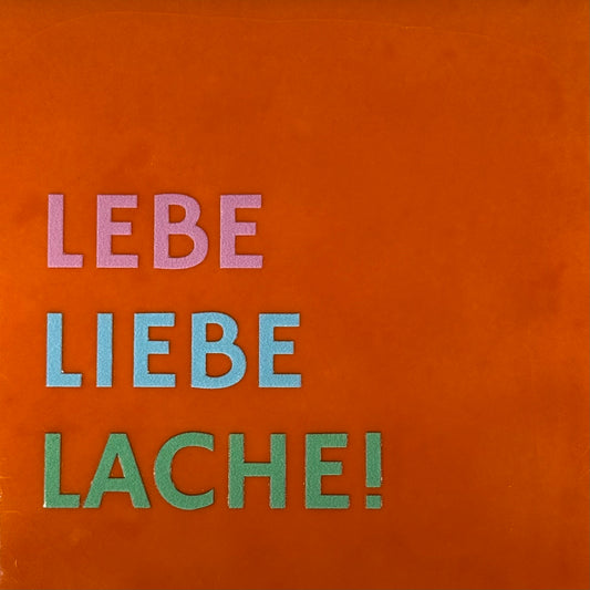 Quote tegeltje 'lebe liebe lache! oranje/warmroze (warmblauw-mint)