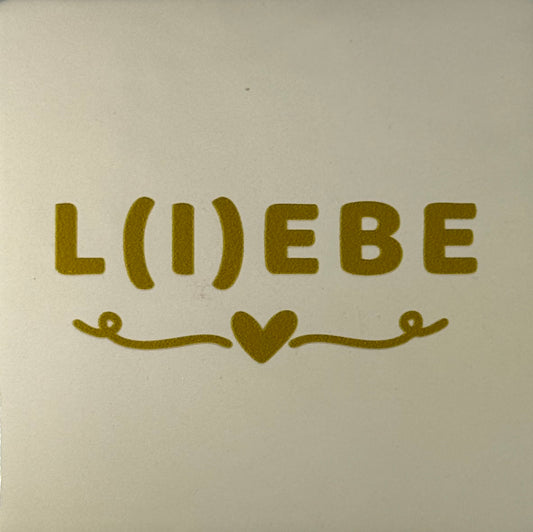 Quote tegeltje 'l(i)ebe' creme/goud