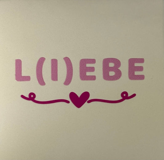 Quote tegeltje 'l(i)ebe' creme/warmroze(knalroze)