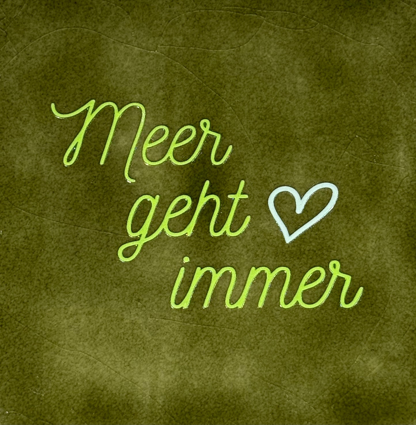 Quote tegeltje 'Meer geht immer' olijf/lime(lichtgroen)