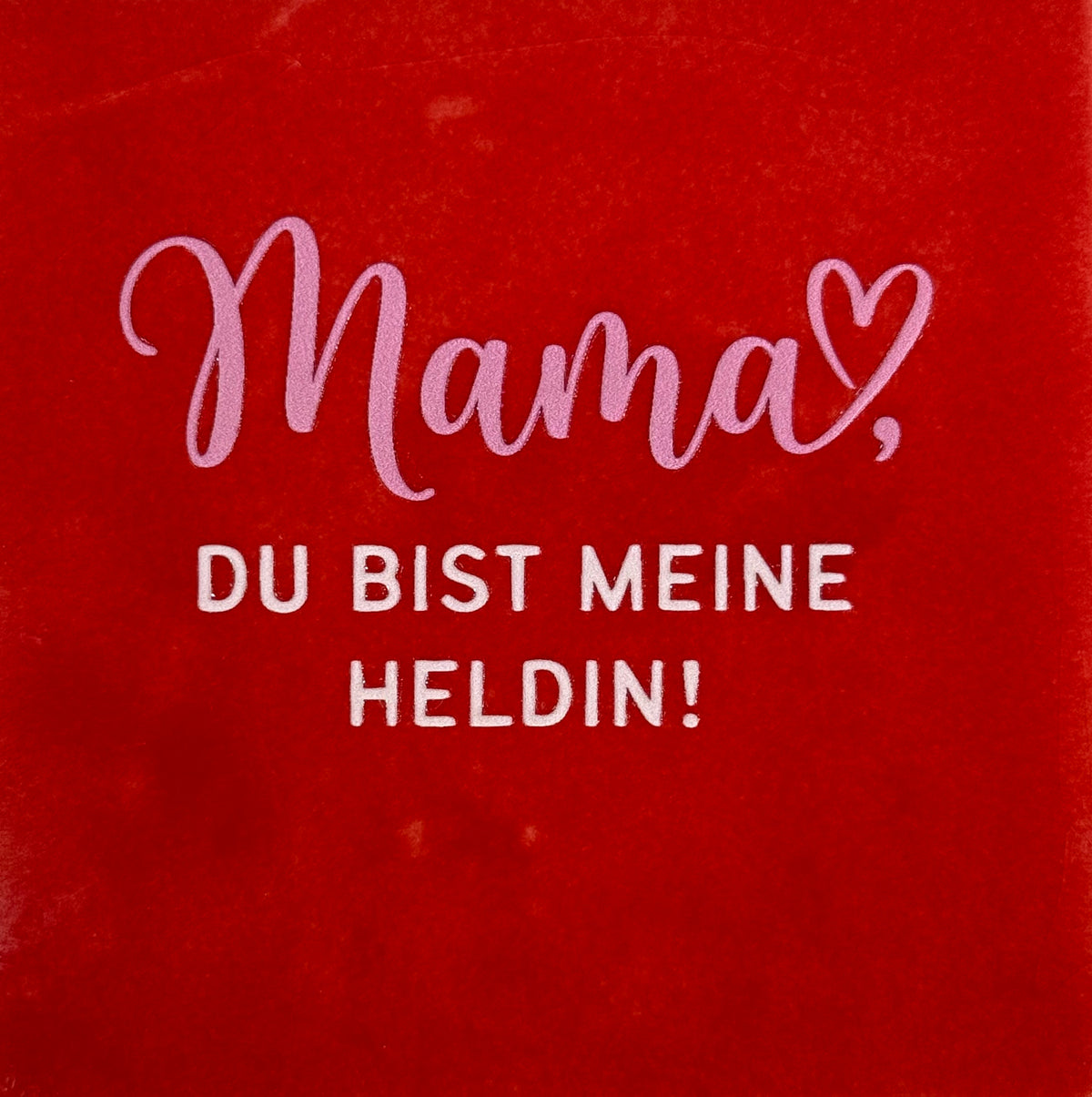 Quote tegeltje 'mama du bist meine Heldin' rood/warmroze(zachtroze)