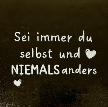 Quote tegeltje 'sei immer du selbst…' goud/creme