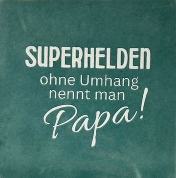 Quote tegeltje 'superhelden' zeegroen/creme